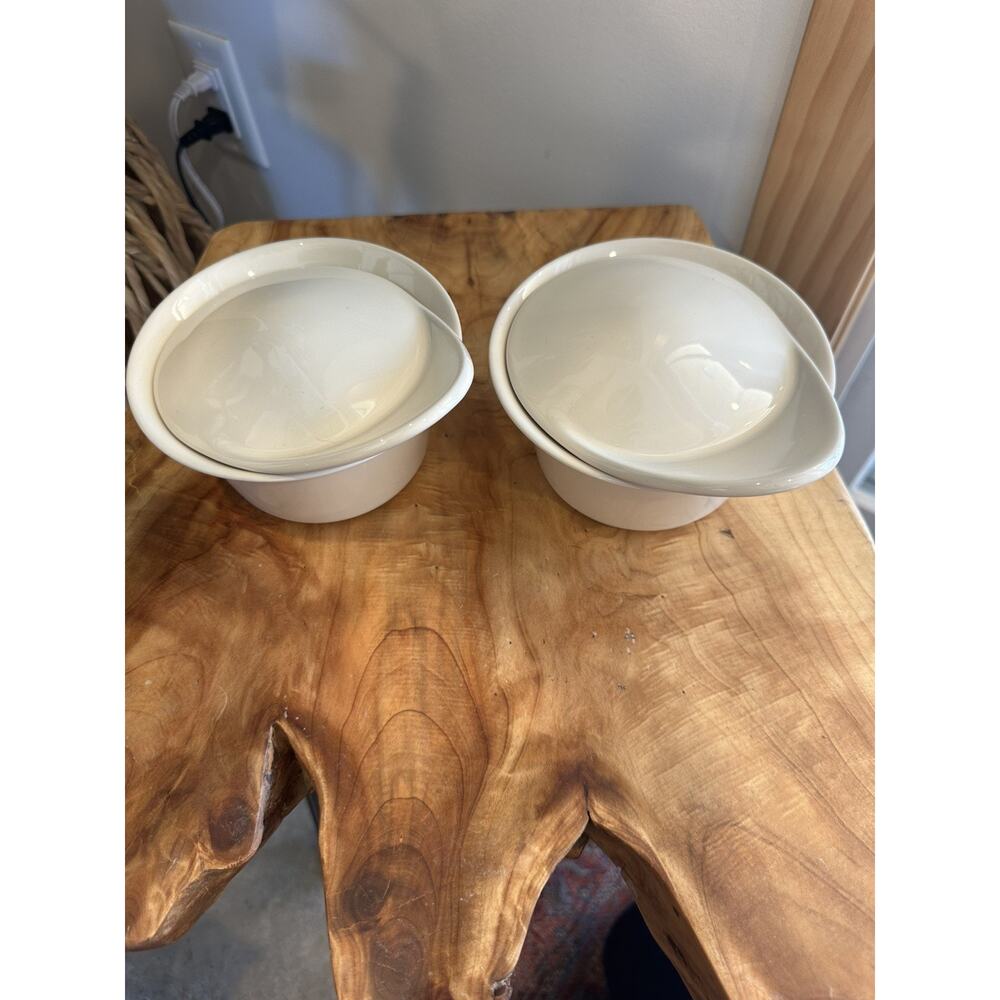 IKEA FARGKLAR Oven Serving Dish With Lid 5”(6.8 oz) Beige Set of 2 Never Used